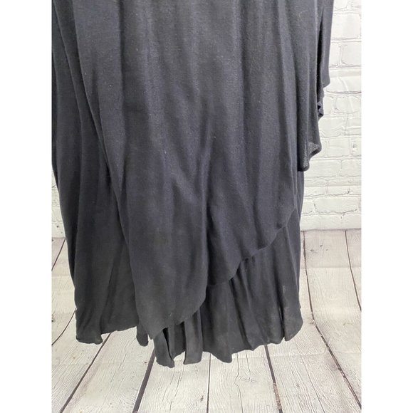 Vintage Sybil California Black Wool Blend Asymmetrical Layered Long Dress 14 - Picture 6 of 9